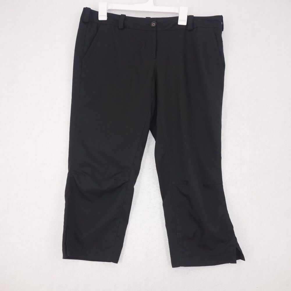 NIKE Golf Capri Pants Dri Fit Tour Performance Black Cropped Stretch Women's 12 - Picture 2 of 7